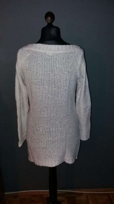 Sweter sukienka tunika F&F jak h&m beżowa roz M