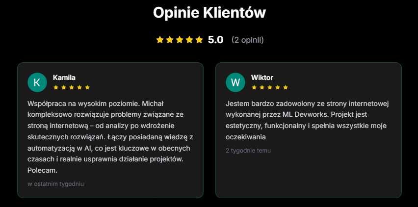 AI i automatyzacja procesów | Strony, aplikacje, sklepy | ML Devworks