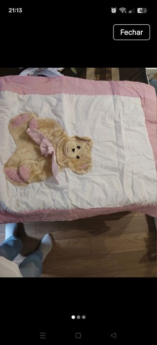 Manta de berço cor-de-rosa para menina