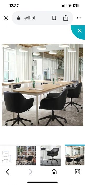 Tossberg Ikea krzeslo konferencyjne skora czarny