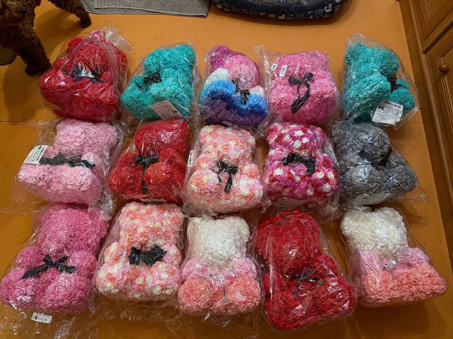 Ведмедик з 3D троянд.Подарунок дівчині на Новий Рік/День Народження