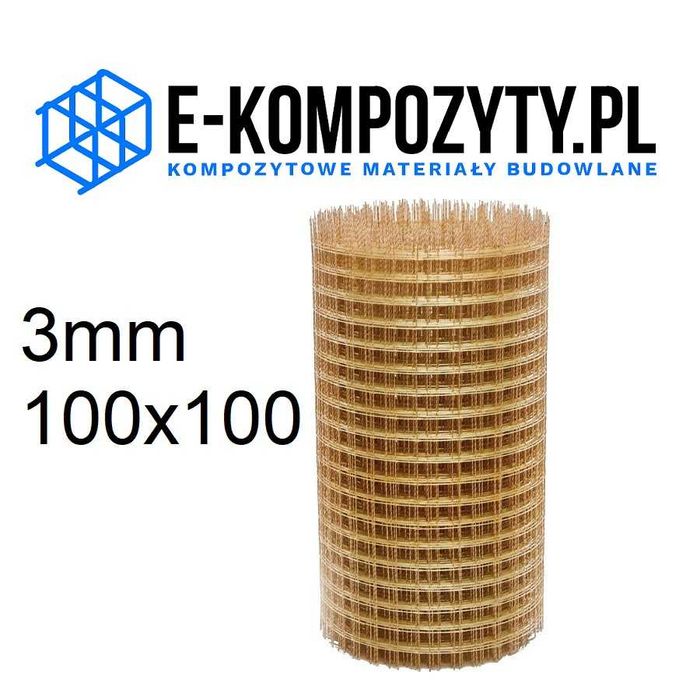 Siatka zbrojeniowa kompozytowa 3mm 100x100 cena brutto WYSYŁKA GRATIS