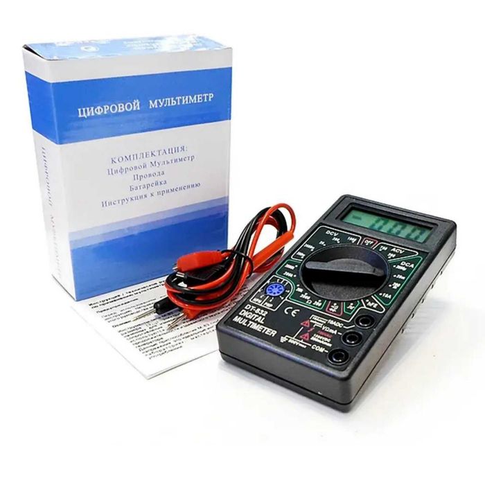 Мультиметр тестер вольтметр амперметр DT-832 цифровой