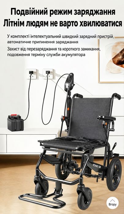 Інвалідний візок Електричний і складаний
Легкий алюмінієвий сплав