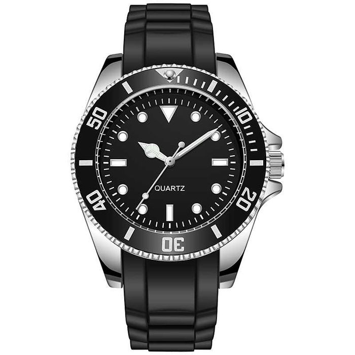 Zegarek koperta 43mm mechanizm Seiko kwarcowy na pasku silikonowym BOX