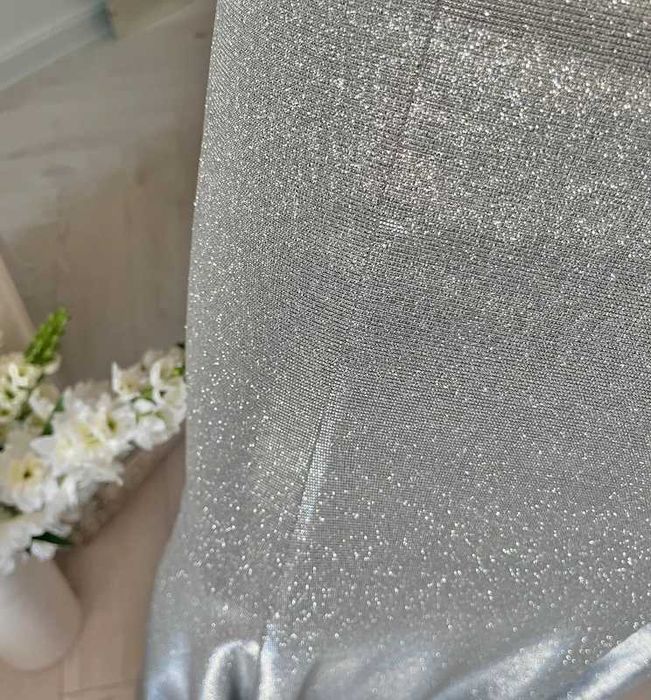 Obłędna suknia brokatowa zdobiona na poprawiny, dla świadkowej 34 XS