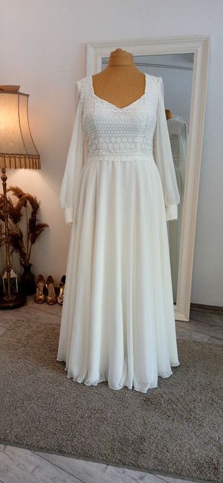 Suknia ślubna, koronka, boho, plus size