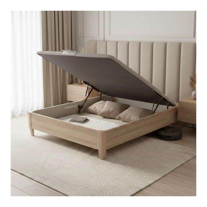 Cama sommier Pikolin DESIGN AL AIRE 140x200 com arrumação e pés