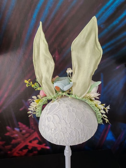 Opaska na głowę uszy zajączka kwiaty