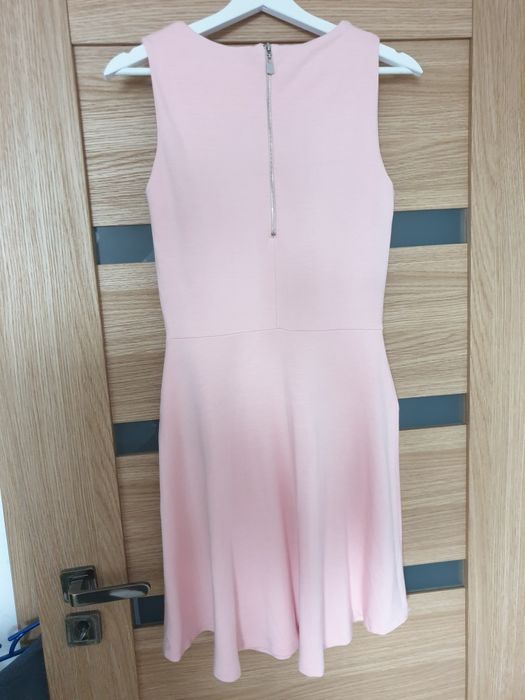 Sukienka gładka pudrowy róż Mohito L