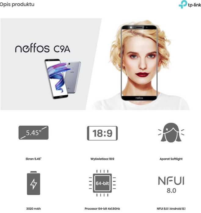 Smartphone Neffos 5.45", 13 Mpx 2GB RAM, 16GB