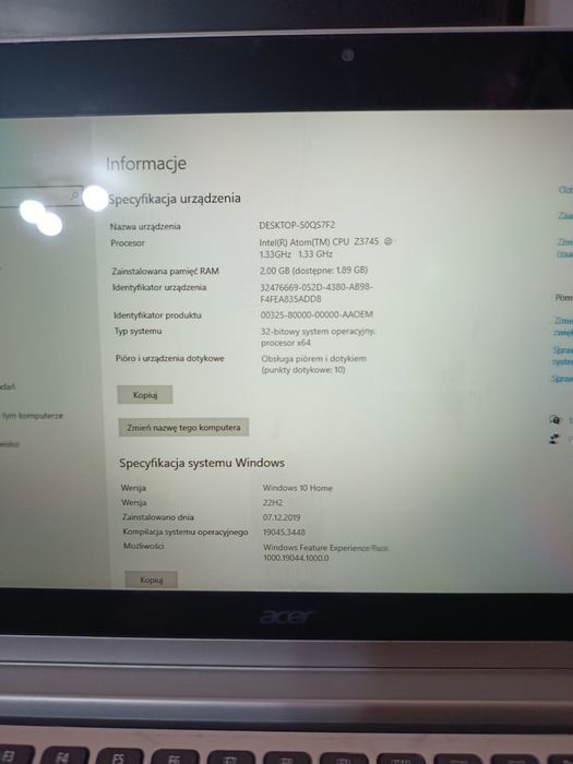 Laptop i tablet - 2 w 1 - stan idealny + Windows