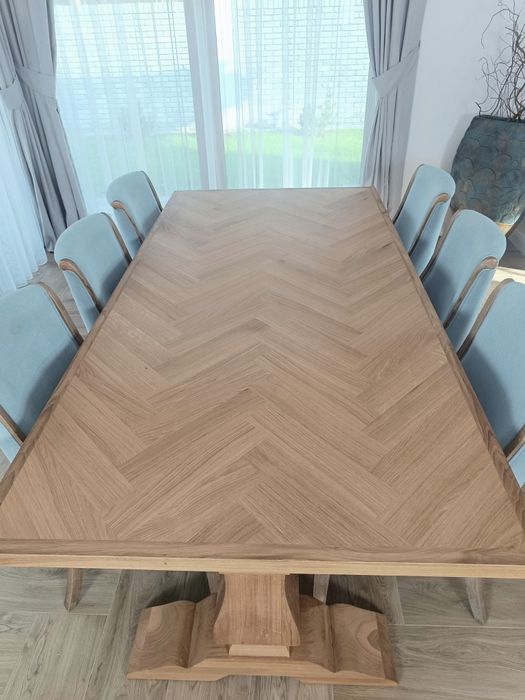 WYPRZEDAŻ Stół dębowy 200/100 blat jodełka dostępny ,model Baron