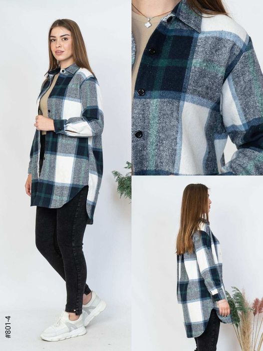 Женская кофта, кардиган рубашка клетка 42-54 р.