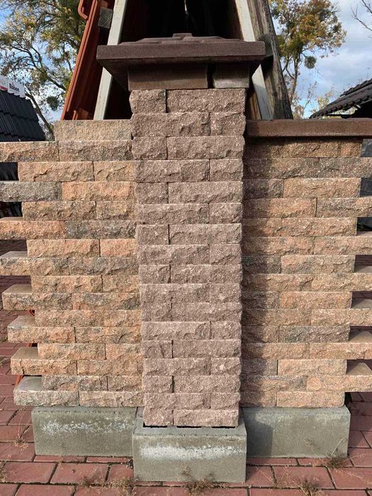 Цегла для паркану рвана під камінь, цегла гіперпресована, цегла скеля