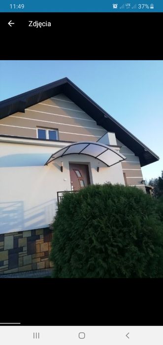 Daszek nad drzwi, zadaszenie drzwi,tarasu, poliwęglan,na wymiar