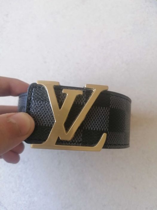 Pasek lv męski złoto czarny