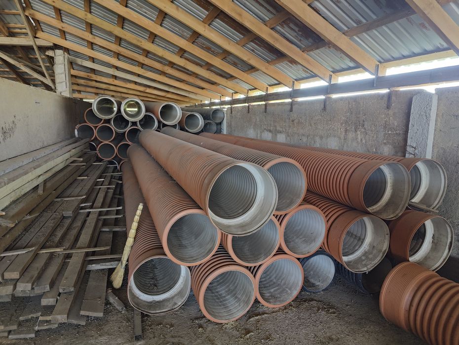 Труба гофрированная D 400мм / 481мм, длина 6 метров, канализационная,