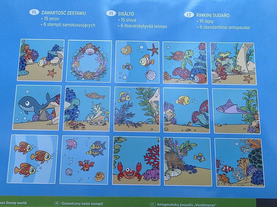 Crelando Książeczka kreatywna i stempelki dla dzieci 3+ Ocean