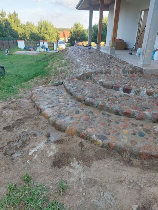 Usługi brukarskie / Układanie kostki granitowej, Kamień Polny/Naprawa