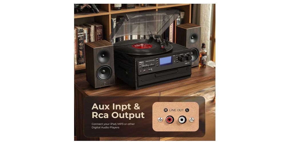 Gramofon ORCC T168 . 122002 .10 w 1 z bluetooth, wbudowanym głośnikiem