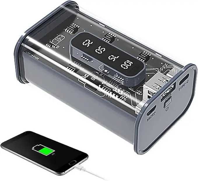 Powerbank 10 000 mAh Type-C Usb индикатор уровня заряда повербанк