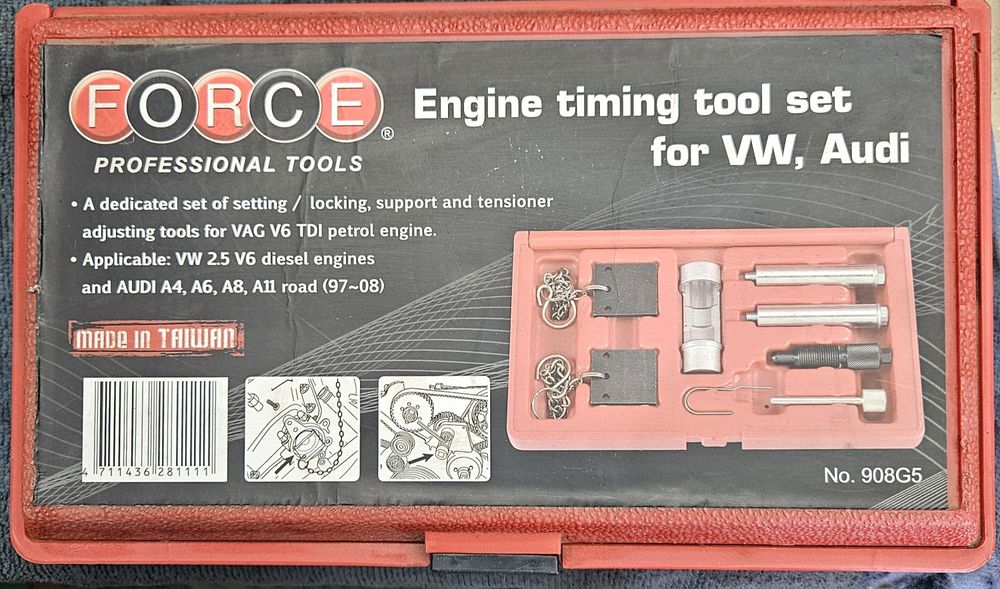Набір для установки ременя ГРМ FORCE 908G5 (VW, Audi)
Набір для устано