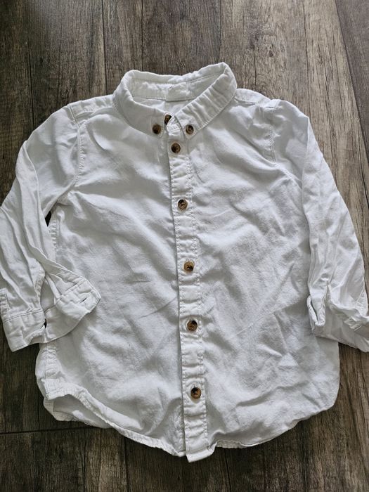 Biała koszula h&m 86 chlopieca elegancka dziecięca koszula z dlugim re