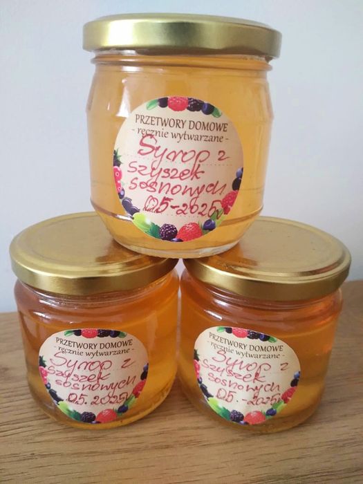 Syrop z Szyszek Sosnowych 200ml zbiór 2025r. Syrop z sosny przetwory d