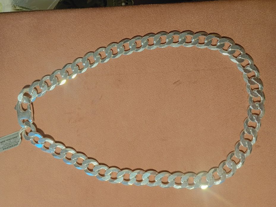 Męski bardzo duży łańcuch pancerka srebro 925 55cm 110g