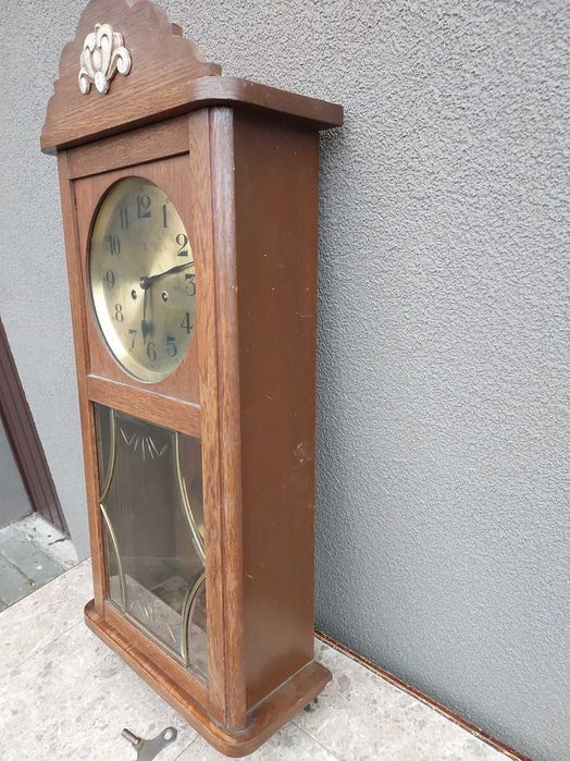 Stary zegar ścienny gabinetowy GB Gustav Becker ładny sprawn film F012