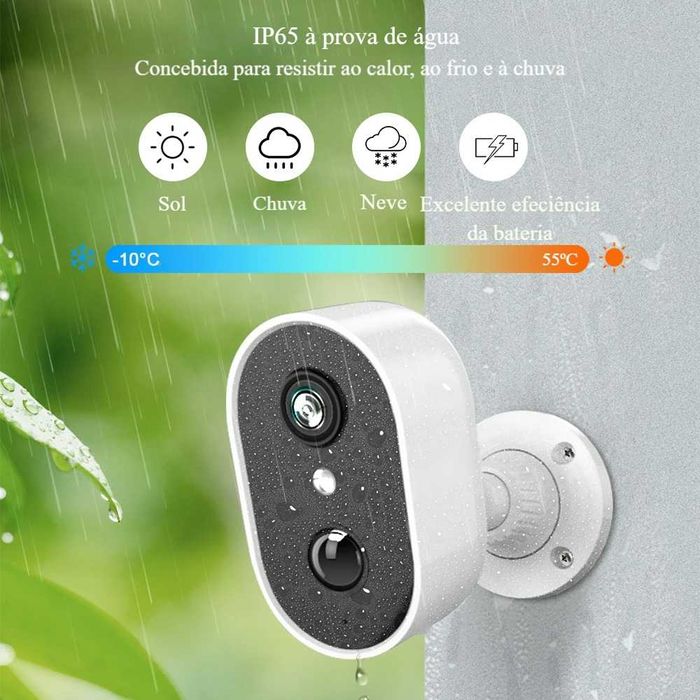 Câmara Vigilância FullHD/WiFi/Detecção Pessoas/Bateria
