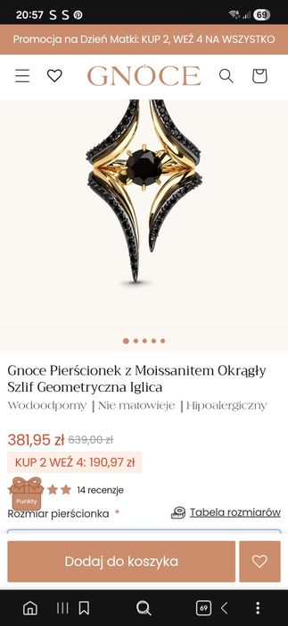 Pierścionek Gnoce 10.5US