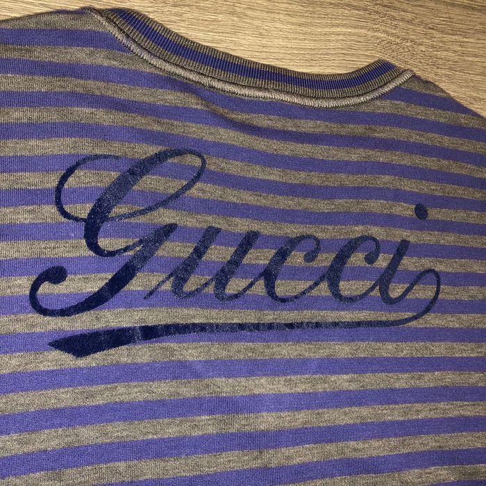 Longsleeve Gucci v-neck sweter w paski high end