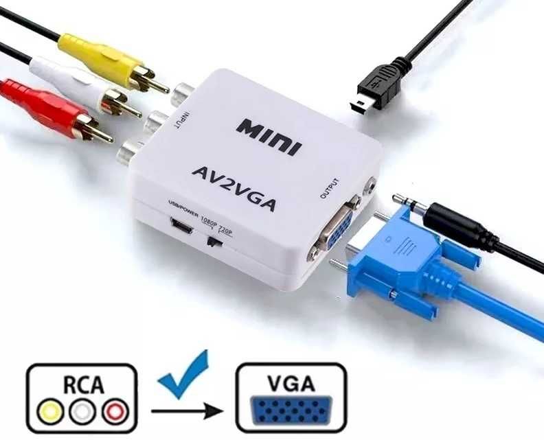 Conversor AV para VGA - Novo e Lacrado
