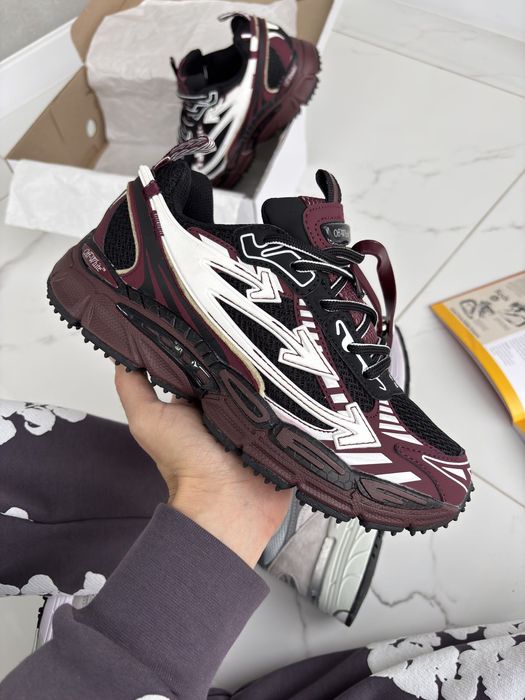 Преміум Якість! Кросівки Off-White Be Right Back Burgundy, Офф-Вайт Бе Рігт, червоні, off white back