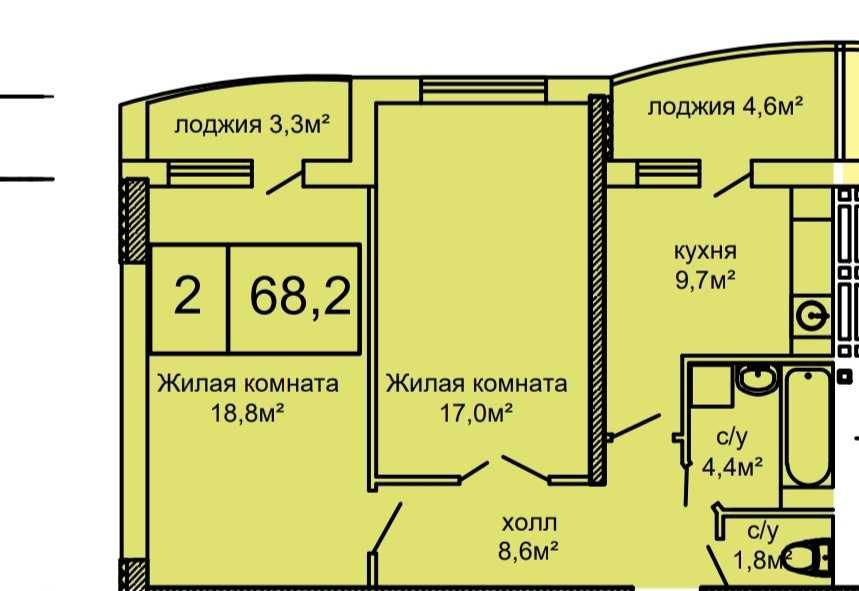 2-комнатная квартира по адресу ул. 14-я линия (площадь 68,2 м²) - Atlanta.ua - фото 8