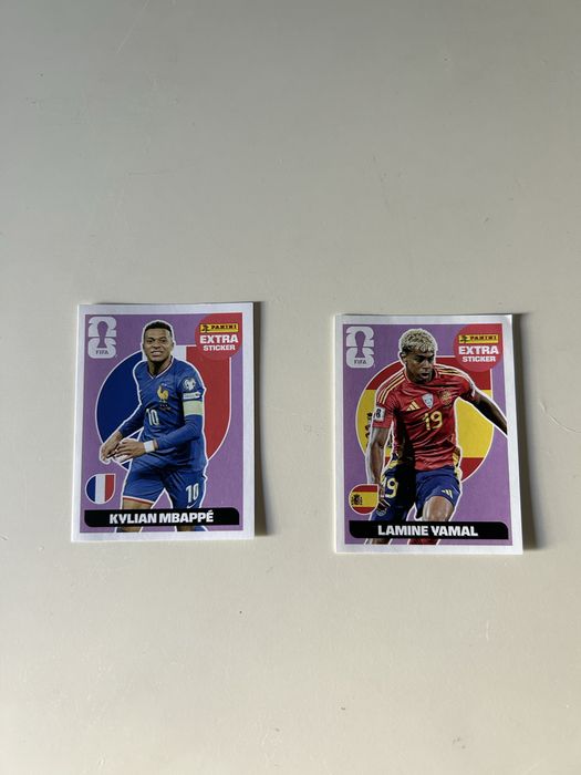 Lamine Yamal e Kylian Mbappe Extra Sticker Cromos Mundial
