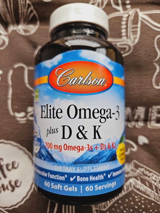 Carlson Elite Omega-3 концентрована еліт омега з вітаміном Д D і K