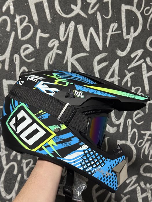 Мотошолом кросовий, шлем, шолом + ОКУЛЯРИ