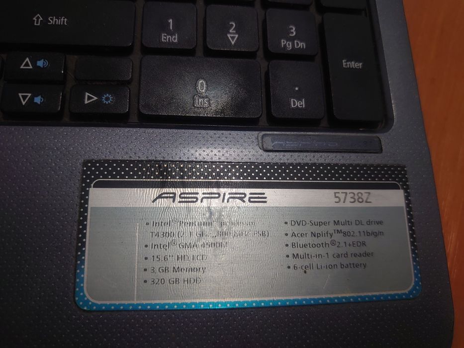 Продам ноутбук acer 5738z