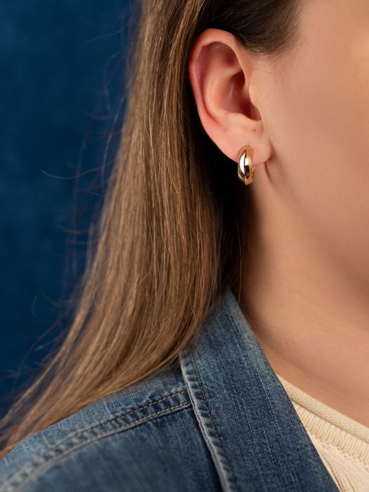 Złote kolczyki 585 kółka szerokie gładkie, duże koła, nowe 14K