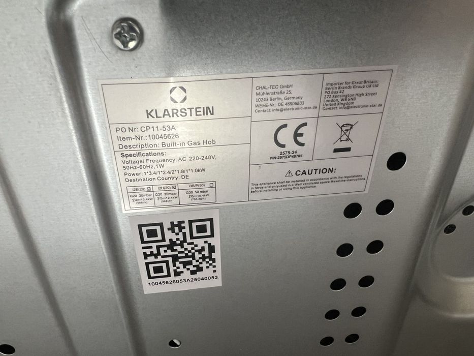 Газова плита Klarstein Goldflame Nano 5 Gaskochfeld