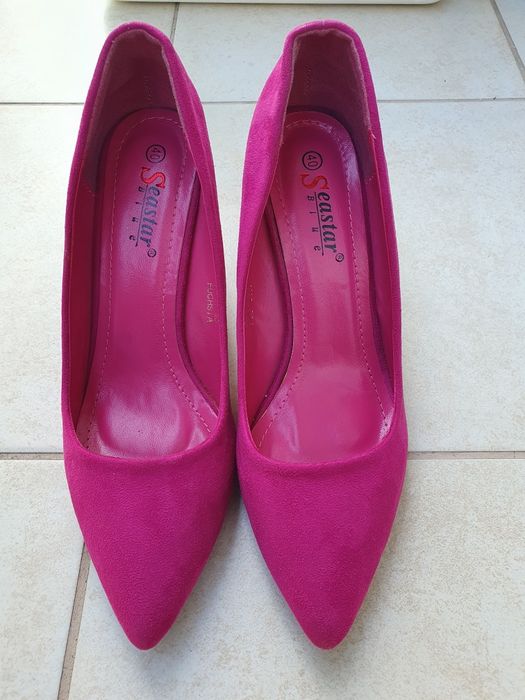 Buty na wysokim obcasie różowe fuksja różowe Seastar rozm. 40