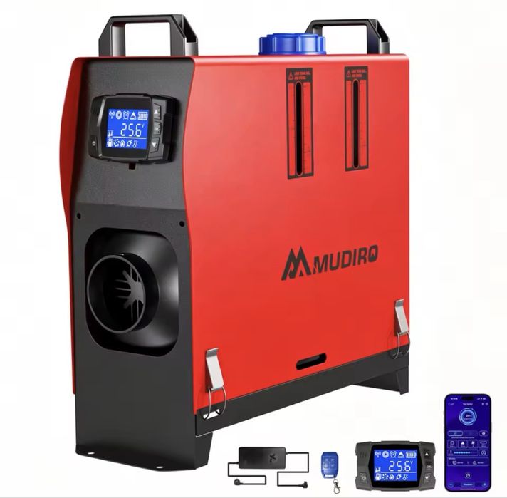 Nagrzewnica 8kw z zasilaczem 230v, webasto, ogrzewanie garazu, postojowe, piecyk, bluetooth pilot 12v 24v 230v