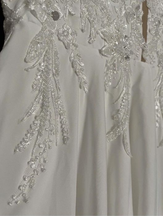 Sukienka suknia ślubna muślinowa rozmiar 38 M ecru zwiewna boho