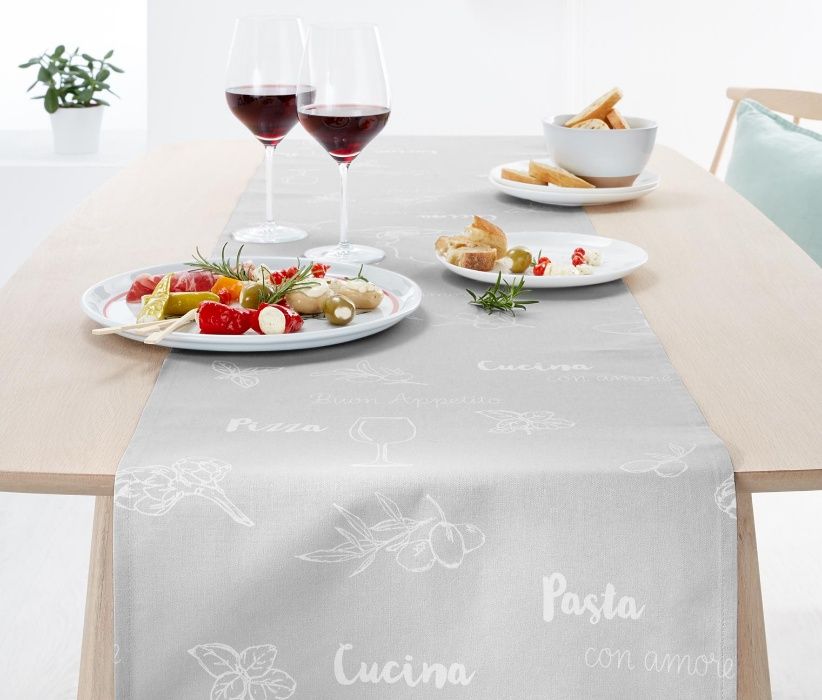 скатерть дорожка итальянским принтом кухня стол паста pasta подарок
