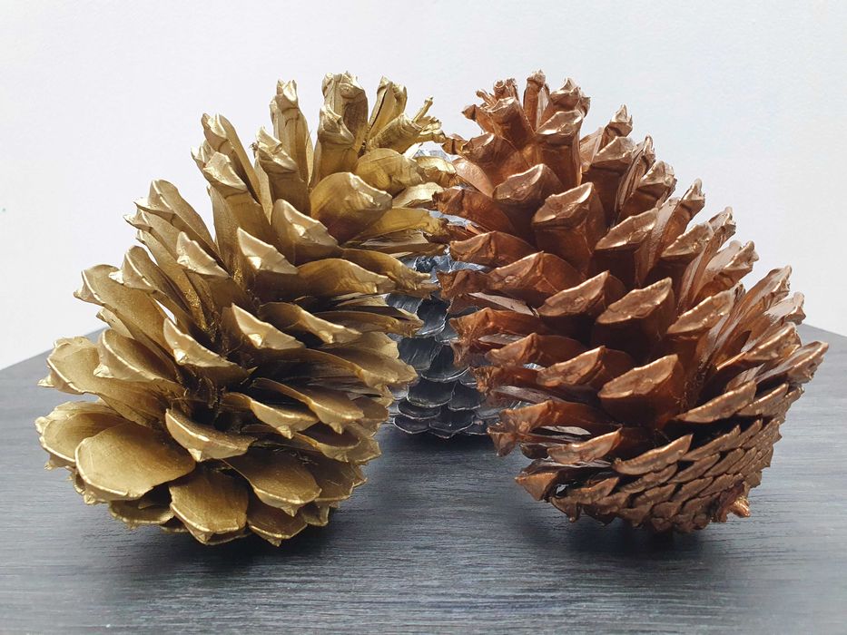 Pinhas pintadas para decoração - natal