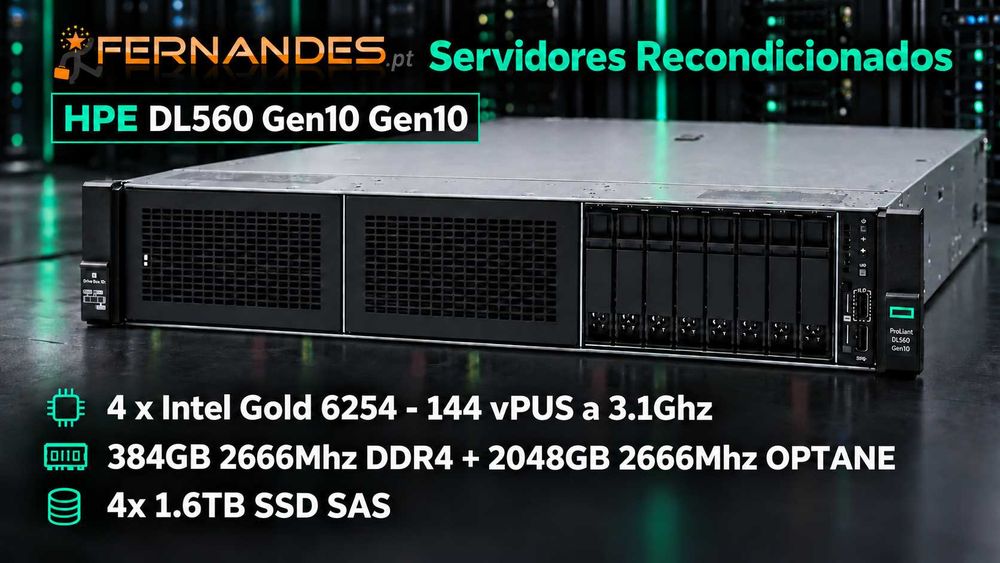 HPE DL560 Gen10 Gen10 | 144 x vCPU + 2432GB RAM + 4x 1.6TB SSD SAS