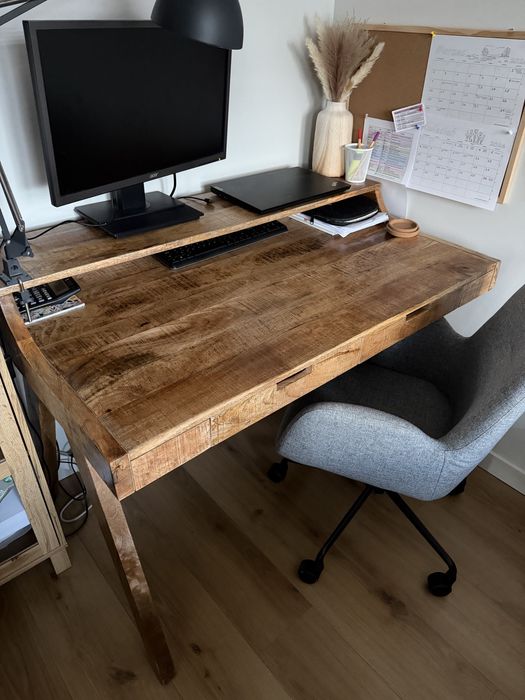 Biurko drewniane Monsoon 120 cm z litego drewna
